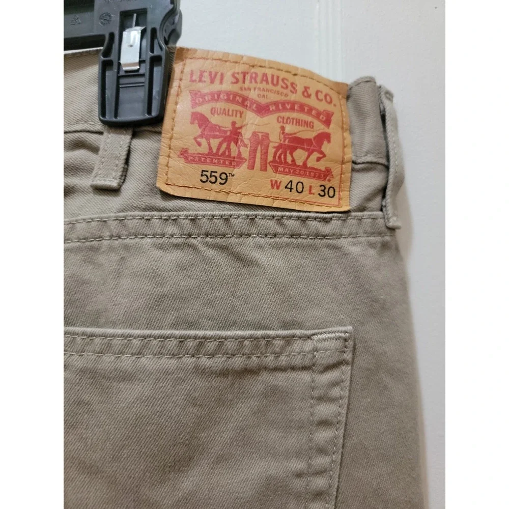 Levis 559 Waterless Men's Tan Jeans Pants 100% Cotton Denim Size 40 x 30.